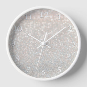 Horloge moderne, rose, doré, brillant, ombre, blush, parti