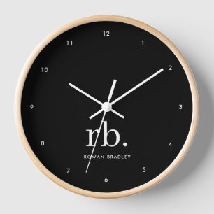 Horloge Monogram Classic Elegant Minimum Black and White