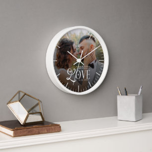 Horloge Montre de mariage personnalisée pour couple, Moder