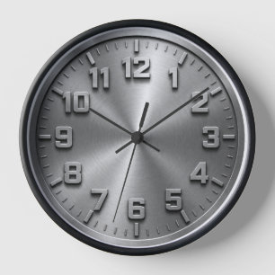 Horloge Montre quartz à cadran en acier brossé