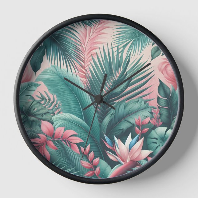 Horloge Motif botanique du Paradis tropical (Recto)