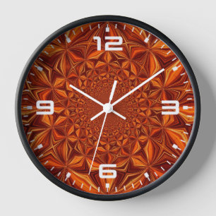 Horloge Motif d'art numérique kaléidoscope rouge-67546