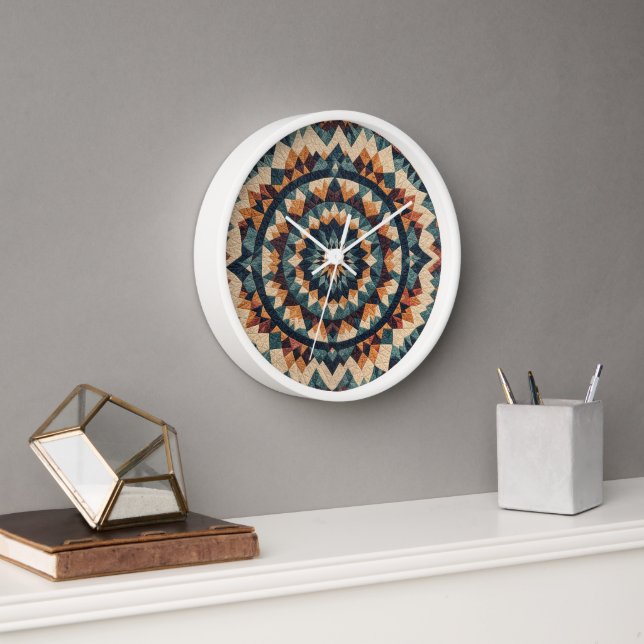 Horloge Motif de courtepointe Kaleidoscope (Bureau)