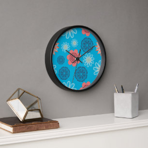 Horloge Motif de fleurs