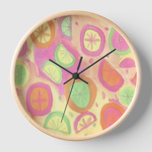 Horloge Motif de limonade rose