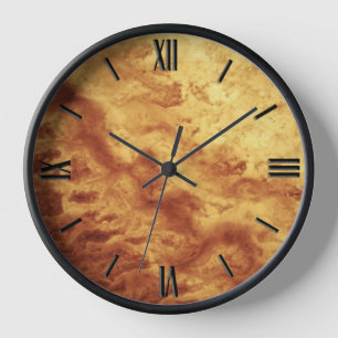 Horloge Motif en pierre de Gem, or et yeux de tigre Brown