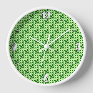 Horloge Motif en tuiles égyptiennes, émeraude et chaux Hor