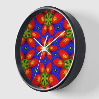 Horloge Motif Floral Rouge mou