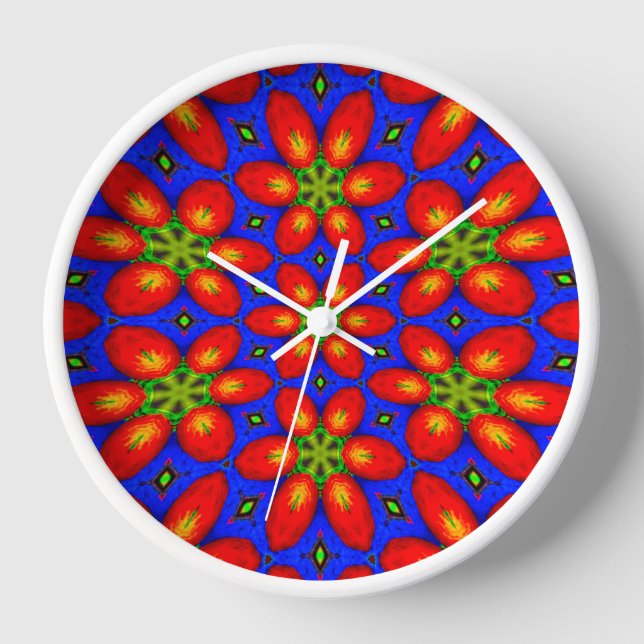 Horloge Motif Floral Rouge mou (Recto)