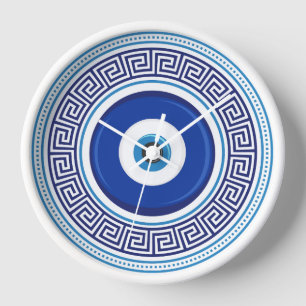 Horloge Motif grec mal oeil Nazar