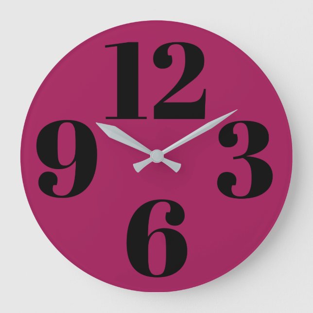 Horloge Mur Acrylique - En Rose Grand Nombre (Recto)
