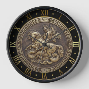 Horloge Mur de Saint-Georges tuant le Dragon