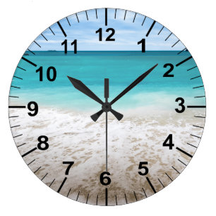 Horloge Mural À Thème Océan Et Plage