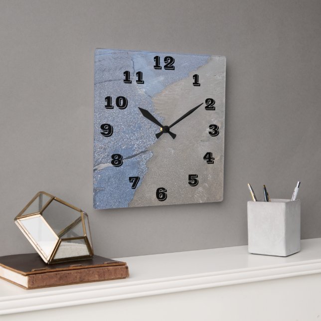 Horloge Mural Gris Bleu Et Mouette (Bureau)
