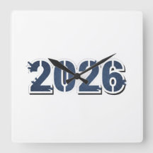 HORLOGE MURALE 2026 10,75", EN ACRYLIQUE CARRÉ