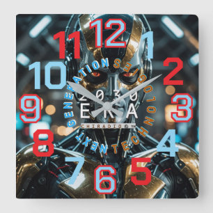 Horloge murale 2030 Robot IA ChiRadioLLC™