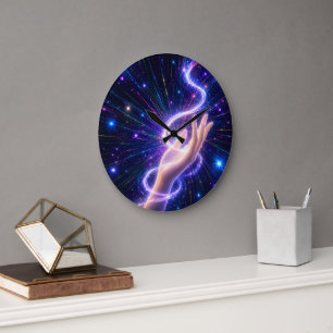 Horloge murale à énergie violette céleste