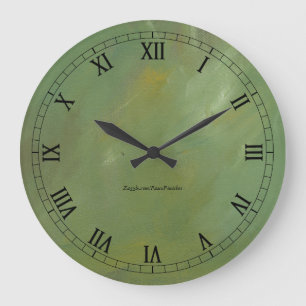 Horloge murale à finition verte fausse avec chiffr