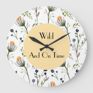 Horloge murale à fleurs sauvages aquarelle - Wild