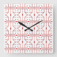 Horloge murale à motif abstrait de hiéroglyphes