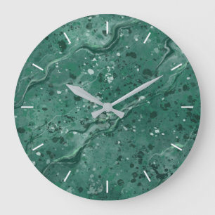 Horloge murale à motif de marbre vert