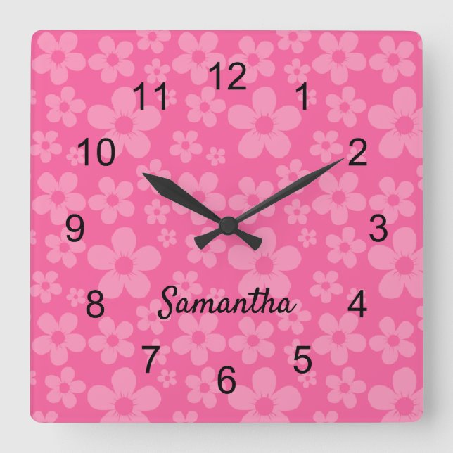 Horloge murale à motif rose (Recto)