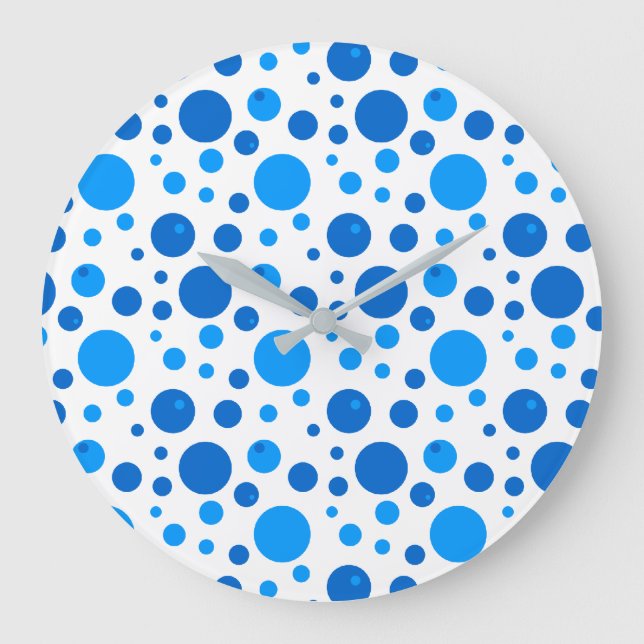 Horloge murale à pois et cercles bleus (Recto)
