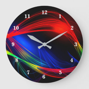 Horloge murale Abstraite aux lumières colorées - B