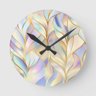 Horloge murale abstraite pastel