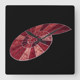 Horloge murale acrylique avec ammonite