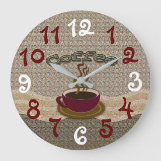 Horloge murale acrylique avec tasse de café