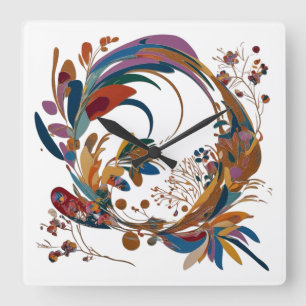 Horloge murale acrylique Carré artistique 10,75 po