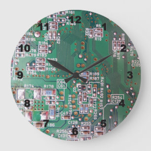Horloge murale acrylique de circuit électronique