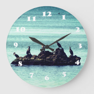 Horloge murale acrylique des oiseaux