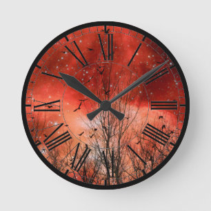 Horloge murale acrylique du ciel Red Dream