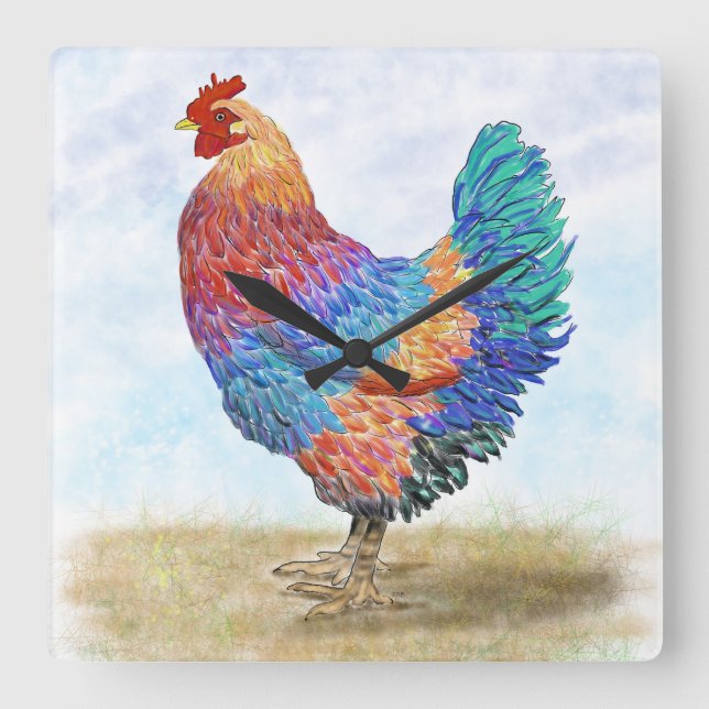 Horloge murale acrylique du coq français (Recto)