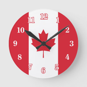 Horloge murale acrylique du drapeau canadien