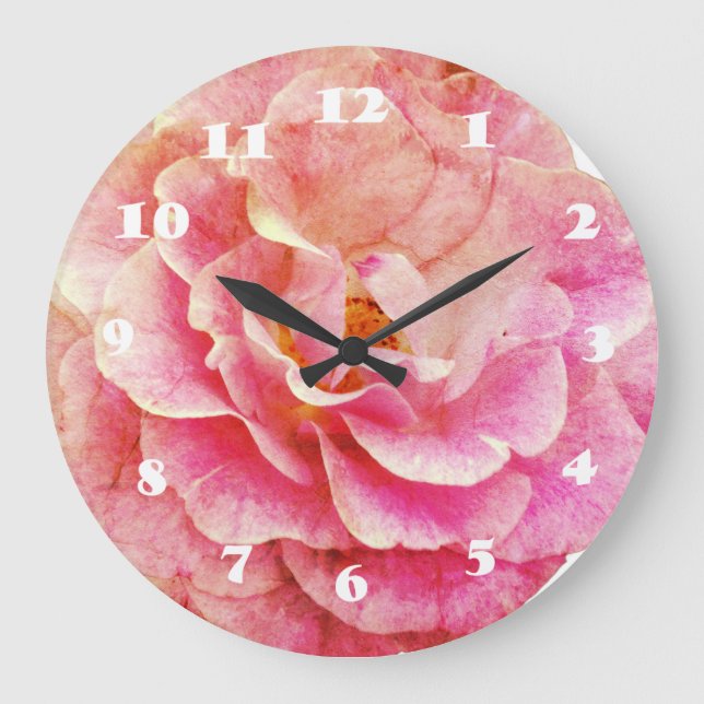 Horloge murale acrylique en fleur (Recto)