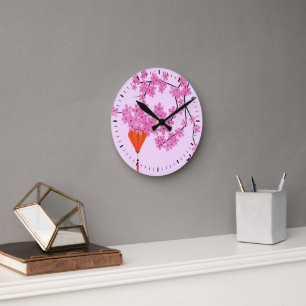 Horloge murale acrylique en fleur de cerisier