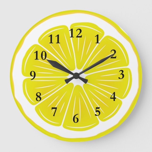 Horloge murale acrylique en tranche de citron (Recto)