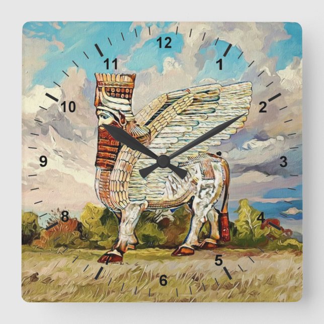 Horloge murale Acrylique Lamassu Artwork (Recto)