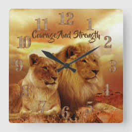 Horloge murale acrylique Lions Reine Lions