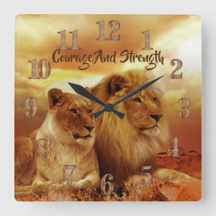 Horloge murale acrylique Lions Reine Lions