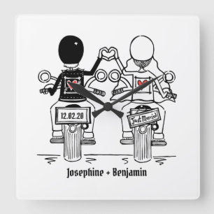 Horloge murale acrylique Mariage moto Biker