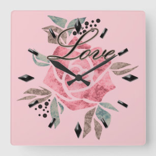Horloge murale acrylique Mosaïque romantique textu