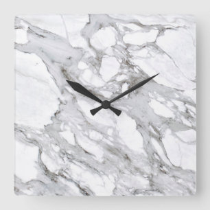 Horloge murale acrylique Motif en pierre de marbre