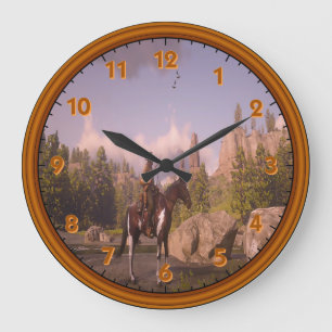 Horloge murale acrylique occidentale sauvage