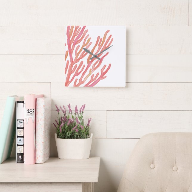 Horloge murale acrylique Pastel Coral Reef (Salle de lecture)