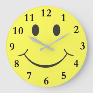 Horloge murale acrylique ronde de visage heureux