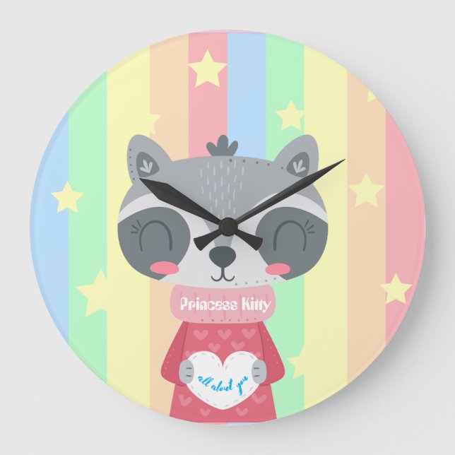 Horloge murale acrylique ronde Princess Kitty (Recto)